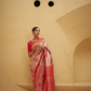 Two-Tone Nylon Woven Silk Saree with Elegant Shine