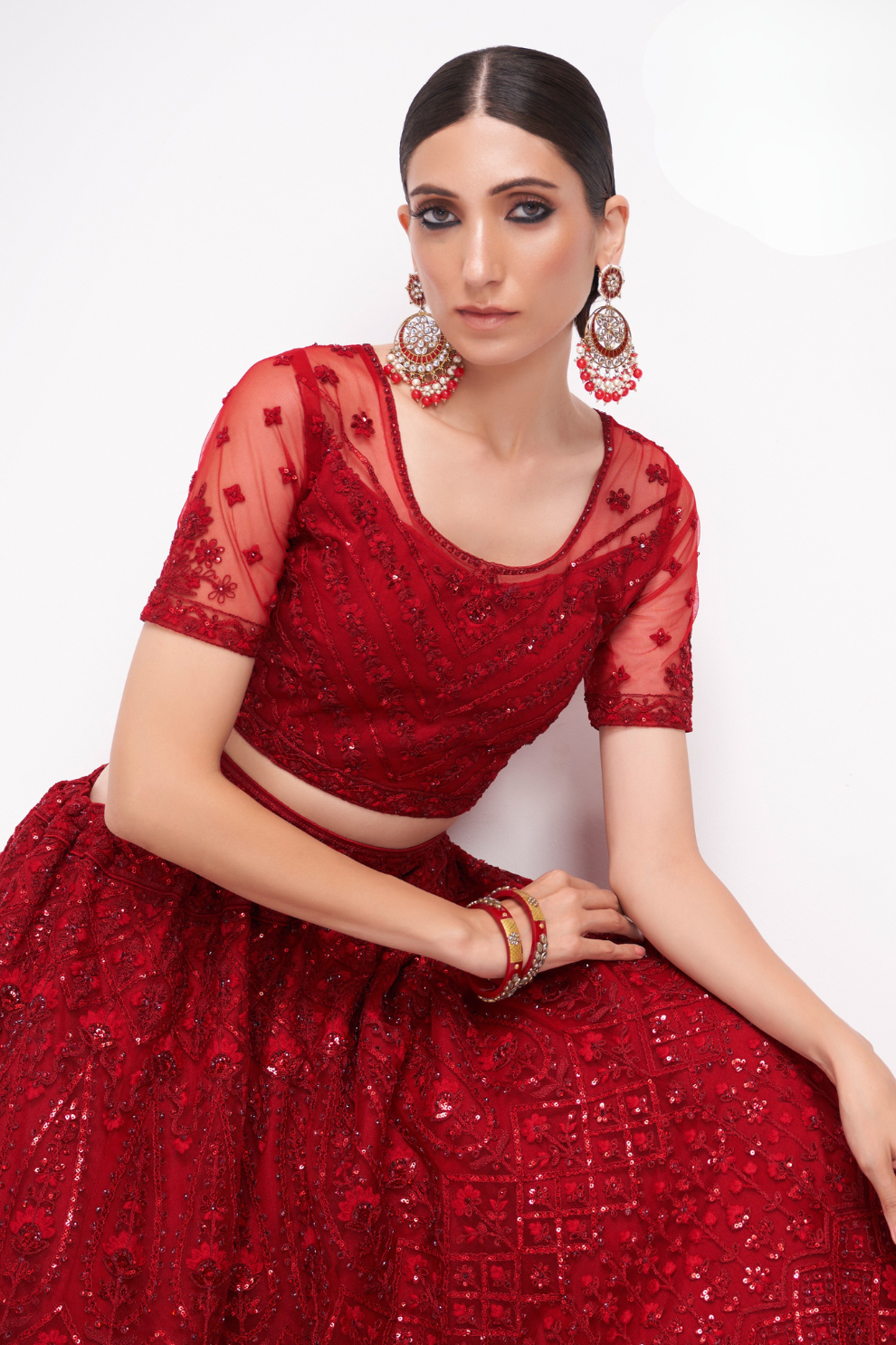 Graceful  Net Fabric Lehenga Choli With Rich Cording
