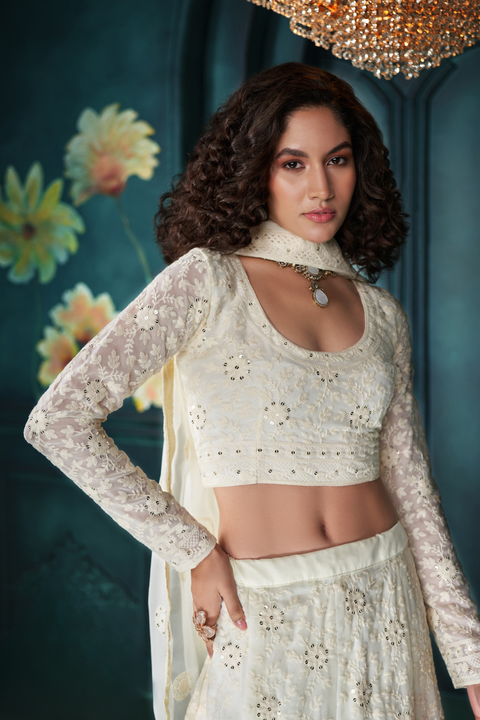 Graceful Embroidered Lehenga In Georgette