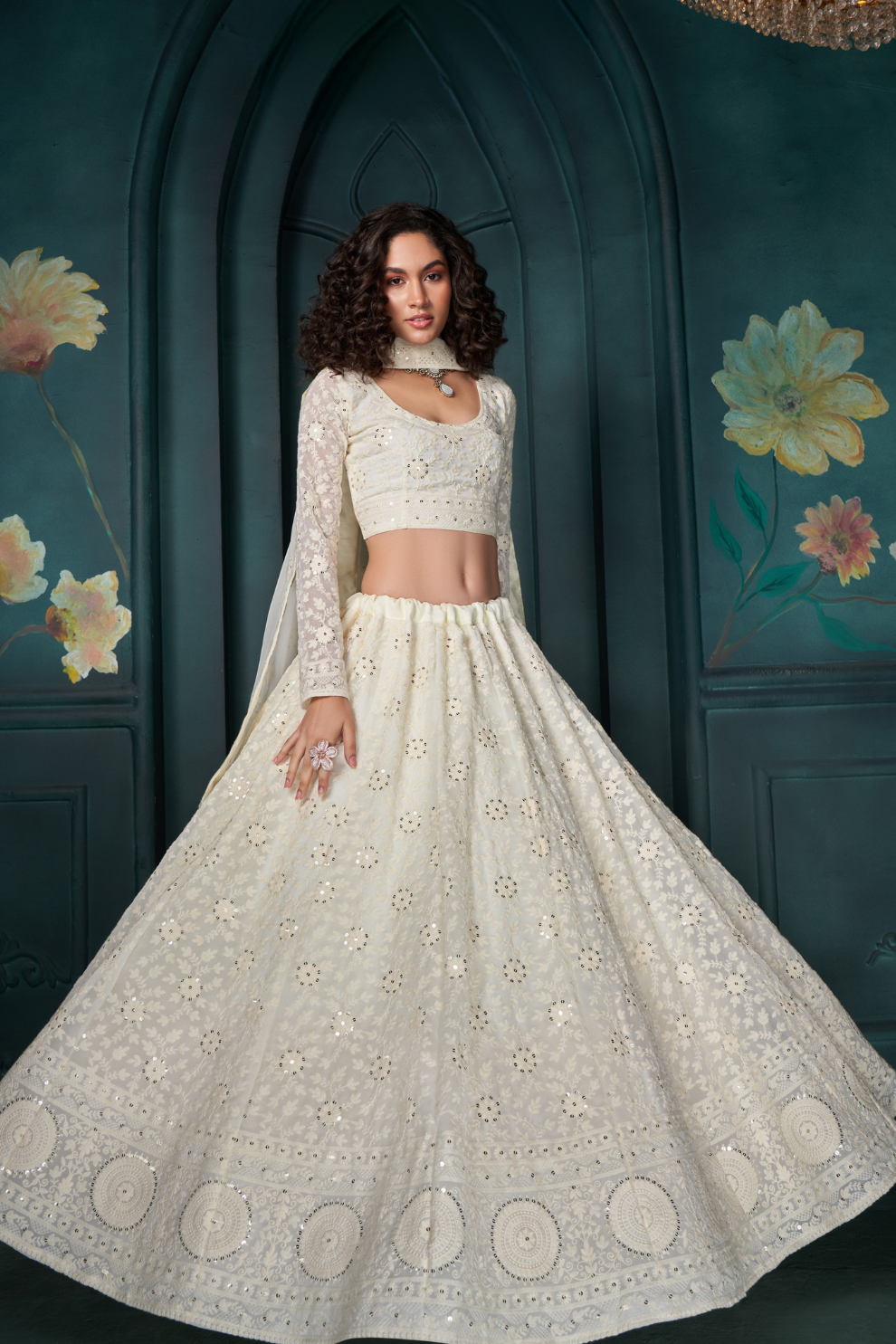 Graceful Embroidered Lehenga In Georgette