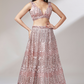Elegant Mirror & Sequin Embroidered Net Party Lehenga