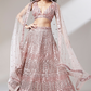 Elegant Mirror & Sequin Embroidered Net Party Lehenga