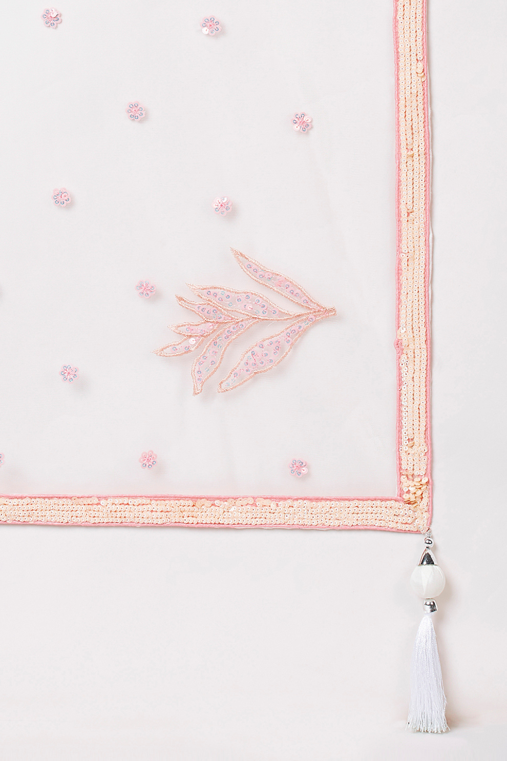 Multi-Sequins Work Net Lehenga for Party Wear