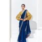 Elegant Tissue Saree with Sequins and Thread Embroidery Work