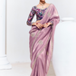 Elegant Tissue Saree with Sequins and Thread Embroidery Work