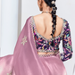 Elegant Tissue Saree with Sequins and Thread Embroidery Work