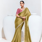 Elegant Tissue Saree with Sequins and Thread Embroidery Work