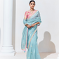 Elegant Tissue Saree with Sequins and Thread Embroidery Work