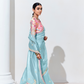 Elegant Tissue Saree with Sequins and Thread Embroidery Work