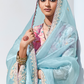 Elegant Tissue Saree with Sequins and Thread Embroidery Work