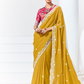 Elegant Tissue Saree with Sequins and Thread Embroidery Work