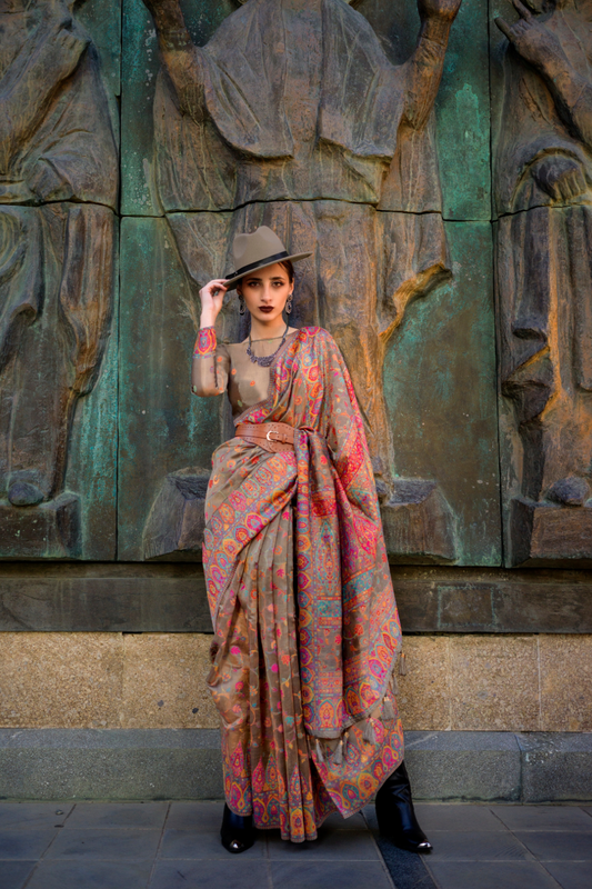 Kashneer Silk Organza Saree with Fine Handloom Weaving