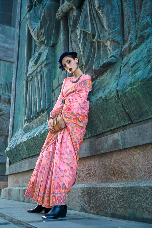 Kashneer Silk Organza Saree with Fine Handloom Weaving
