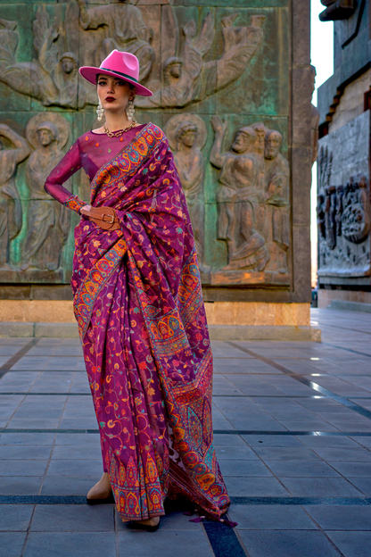 Kashneer Silk Organza Saree with Fine Handloom Weaving