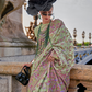 Organza Parsi Handloom Weaving Silk Saree with Delicate Heritage Detailing