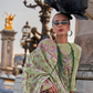 Organza Parsi Handloom Weaving Silk Saree with Delicate Heritage Detailing