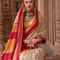 Banarasi Georgette Satin Saree with Artistic Print Detailing