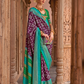 Banarasi Georgette Satin Saree with Artistic Print Detailing