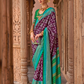 Banarasi Georgette Satin Saree with Artistic Print Detailing