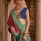 Banarasi Georgette Satin Saree with Artistic Print Detailing