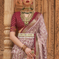 Banarasi Georgette Satin Saree with Artistic Print Detailing