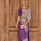 Banarasi Georgette Satin Saree with Artistic Print Detailing