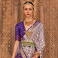 Banarasi Georgette Satin Saree with Artistic Print Detailing