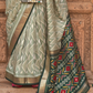 Banarasi Georgette Satin Saree with Artistic Print Detailing