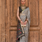 Banarasi Georgette Satin Saree with Artistic Print Detailing