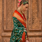 Banarasi Georgette Satin Saree with Artistic Print Detailing
