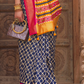 Banarasi Georgette Satin Saree with Artistic Print Detailing