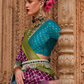 Banarasi Georgette Satin Saree with Artistic Print Detailing