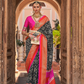 Banarasi Georgette Satin Saree with Artistic Print Detailing