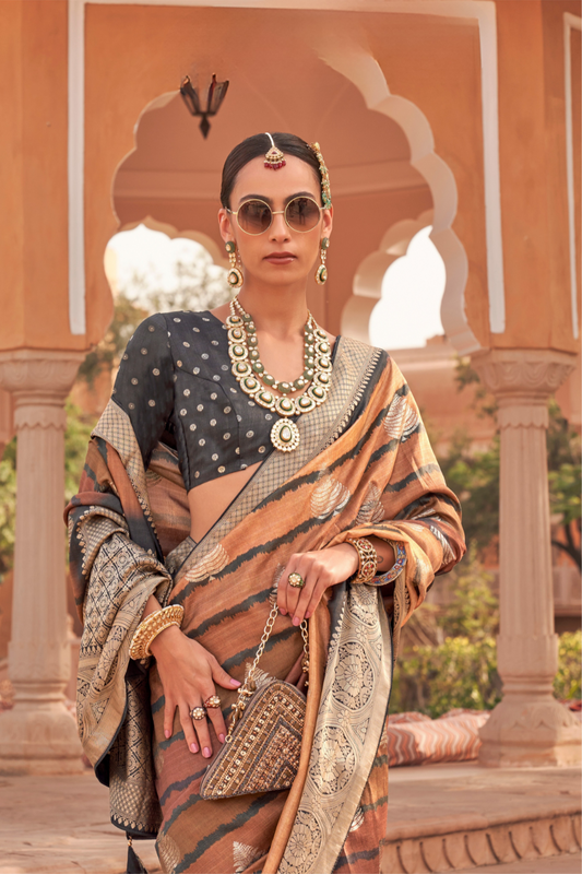 Traditional Saree Crafted in Polyester Viscose Silk Fabric