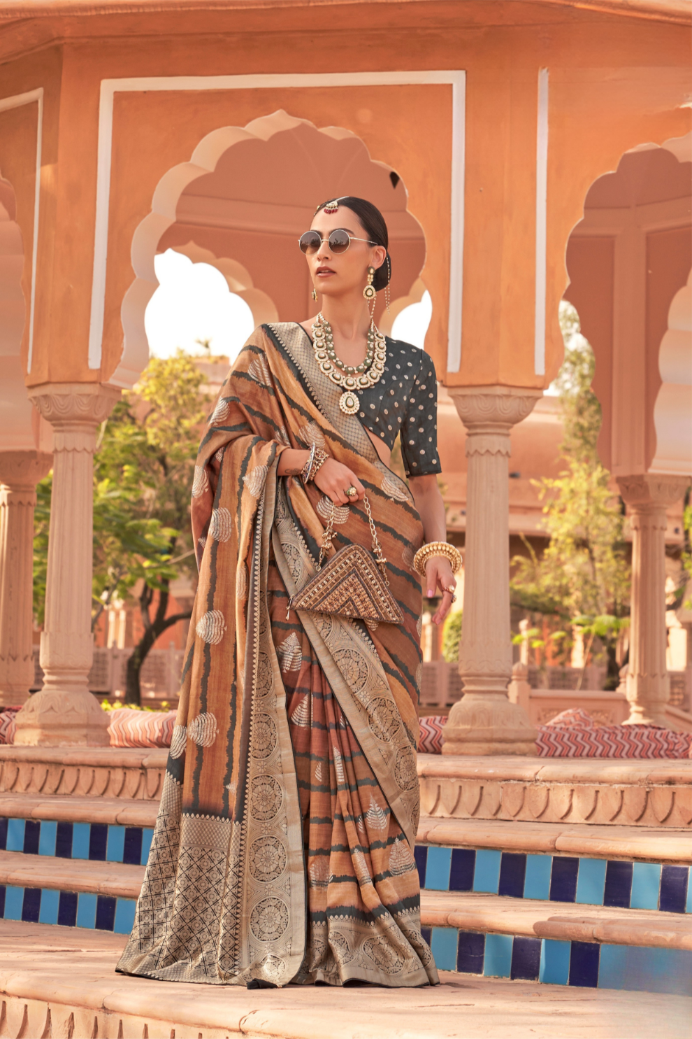 Traditional Saree Crafted in Polyester Viscose Silk Fabric