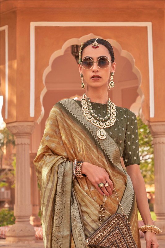 Traditional Saree Crafted in Polyester Viscose Silk Fabric