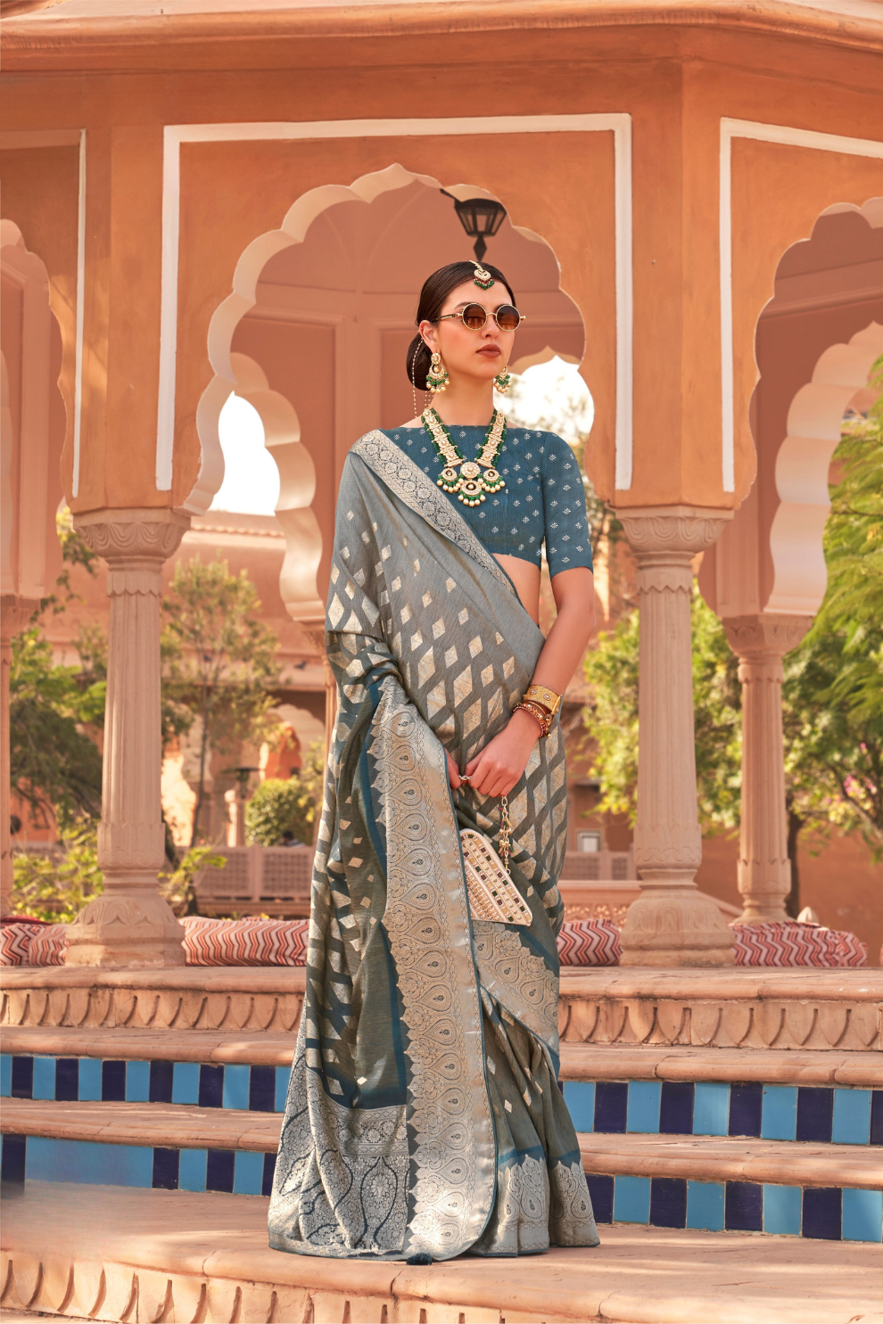 Traditional Saree Crafted in Polyester Viscose Silk Fabric