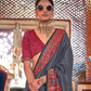 Elegant Printed Jamewar Saree – Blended Silk