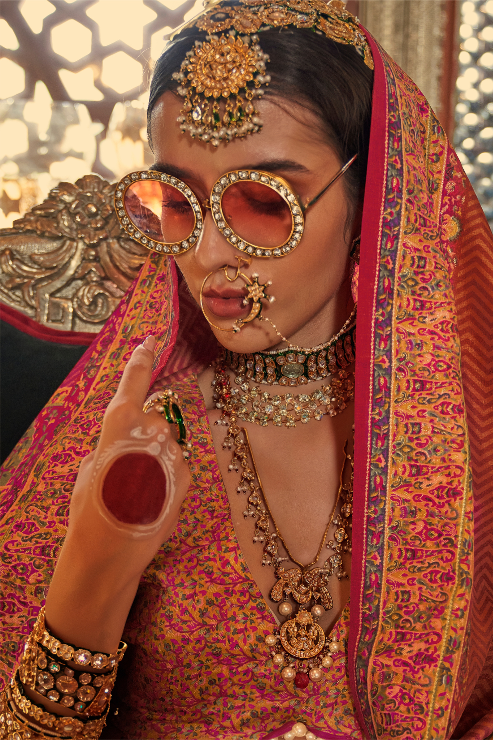 Elegant Printed Jamewar Saree – Blended Silk
