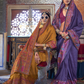 Elegant Printed Jamewar Saree – Blended Silk