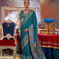 Elegant Printed Jamewar Saree – Blended Silk