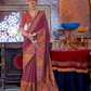 Elegant Printed Jamewar Saree – Blended Silk