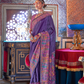 Elegant Printed Jamewar Saree – Blended Silk