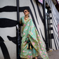 Parsi Weaving Handwoven Textured Silk Saree with Heritage Detailing