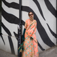 Parsi Weaving Handwoven Textured Silk Saree with Heritage Detailing