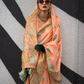 Parsi Weaving Handwoven Textured Silk Saree with Heritage Detailing