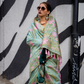 Parsi Weaving Handwoven Textured Silk Saree with Heritage Detailing