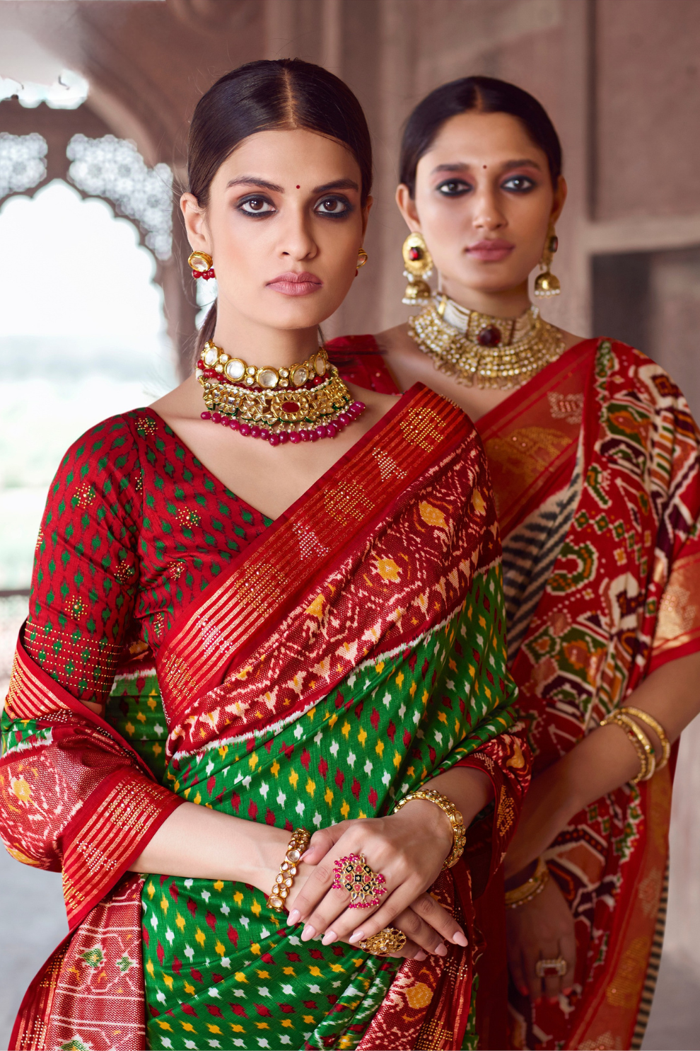 Dola Silk Saree with Ethnic Traditional  Patola Print Design