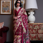 Patola Printed Satin Crepe Saree with Rich Ethnic Detailing