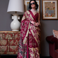 Patola Printed Satin Crepe Saree with Rich Ethnic Detailing